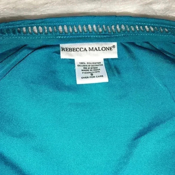 Rebecca Malone Women’s Boho Teal Blouse - Picture 5 of 6